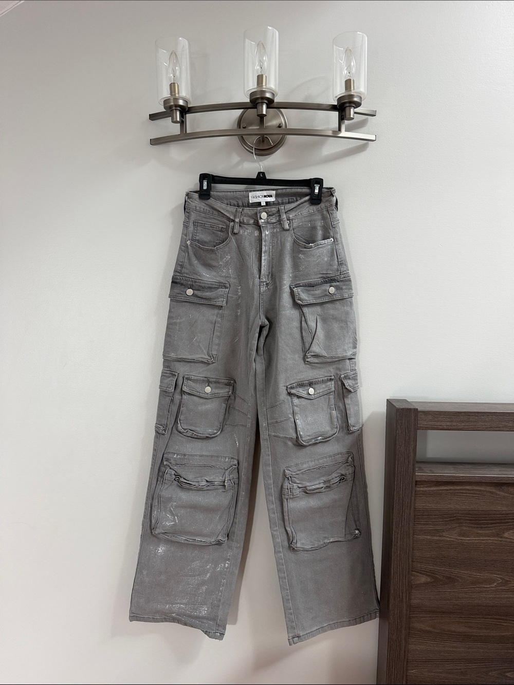 Silver/  Gray Cargo Jeans